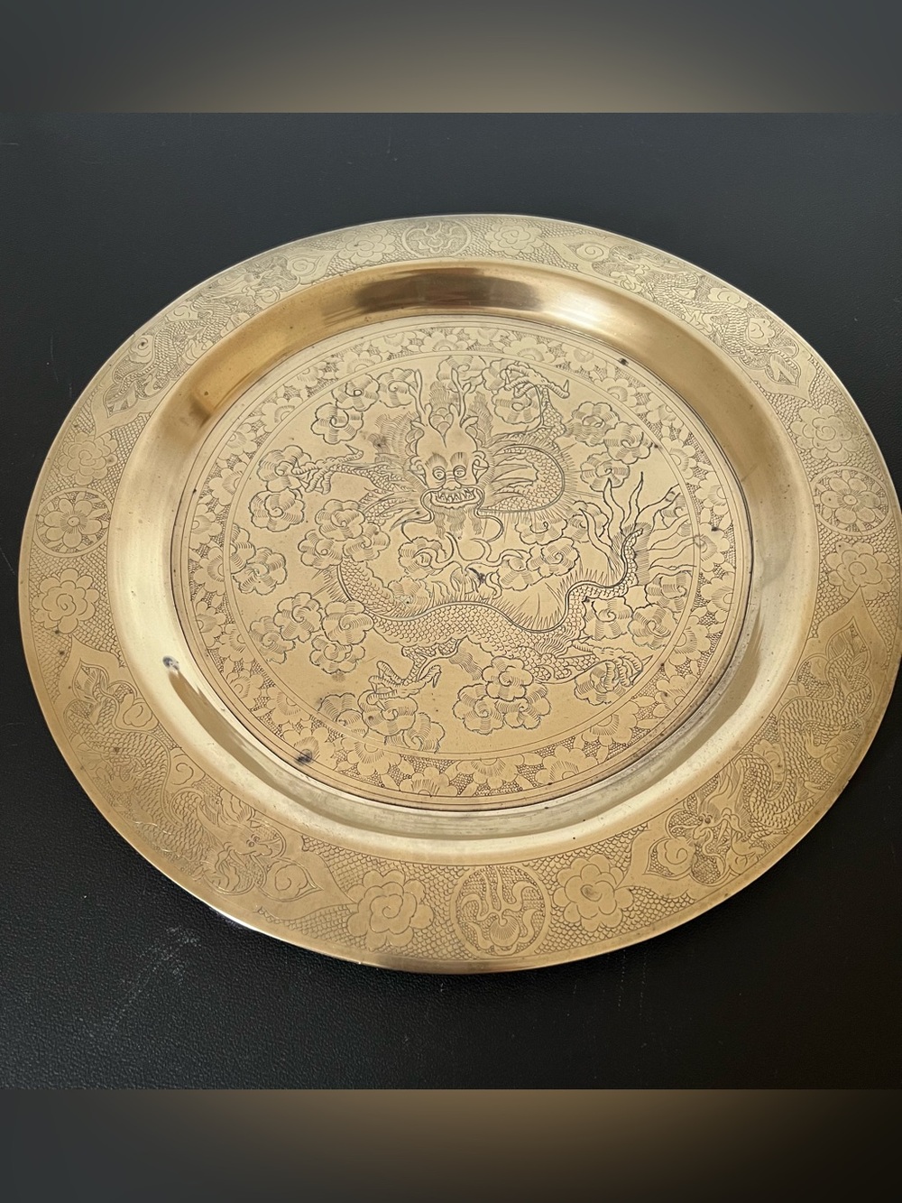 Brass Decorative Dragon Plate-Heavy-Rare Design-See Photos